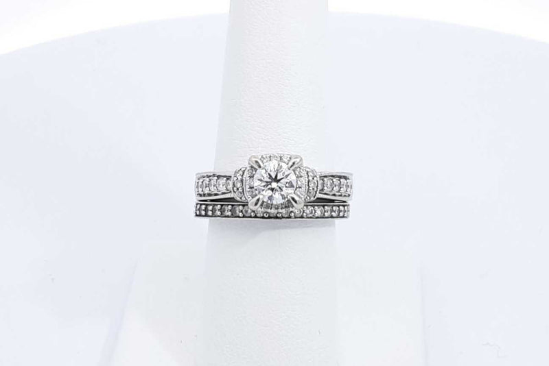 Approx. 1.15ctw Diamond Wedding Set 14k White Gold 8.1 Grams Size 7 Eb1224lxxzdu