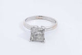 Approx. 1ctw Princess Cut Diamond Ring 14k White Gold 3.5g Size 5.5 Eb1124pxzsa