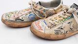 Golden Goose Superstar In Graffiti-printed White Leather Size It 42 Fw0925lrzdu