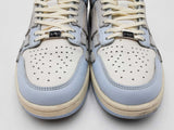 Amiri Skel Low Top Sneakers In White & Powder Blue Leather Size 11 Fw0625lxzdu