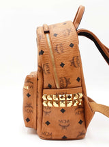 Mcm Mini Stark Side Studs Backpack In Cognac Visetos Coated Canvas Fw0126oexdu