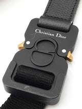 Christian Dior Saddle Belt Bag In Oblique Jacquard & Black Leather Fw1026wxzdu