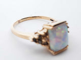 .12cttw Diamond & Synthetic Opal 14k Yellow Gold Solitaire Ring 8.25 Lh1025lcrde