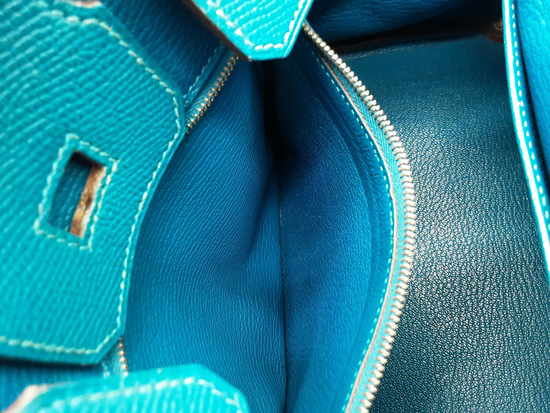 Hermes Birkin 25 Mykonos Blue Epsom Palladium Handbag Do0925lsxzxde