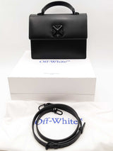 Off White Jitney 1.4 Black Leather Top Handle Bag Eb1224rrxsa