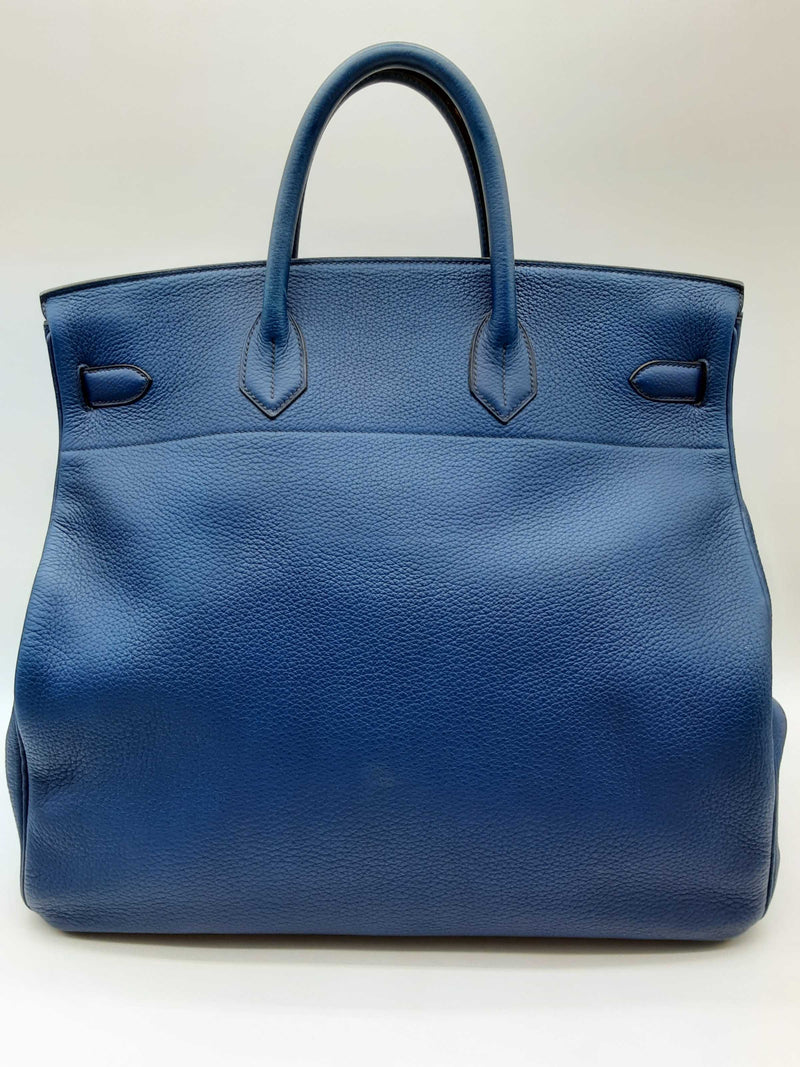 Hermes Birkin 45 Bleu De Prusse Blue Clemence Brass Duffle Bag Do1024rxzxde