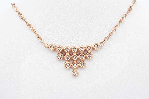 0.16ctw Diamond Necklace In 18k Yellow Gold 4.2 Grams 15 Inch Eb0425wxzsa