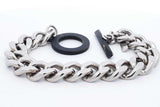 Dior Homme Curb Chain Bracelet With Black Toggle Clasp 57 Grams 8 In Eb0925loxdu