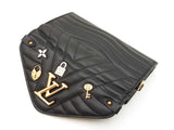 Louis Vuitton Love Lock New Wave Black Leather Long Wallet Fw0625wzxdu