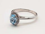 Blue Topaz 14k White Gold 3.7g Ring Size 8.5 Do0226lcxde