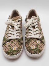 Tory Burch Howell T-monogram Hazel Snow White Daisy Shoes Size Us 8 W Do0125rxde