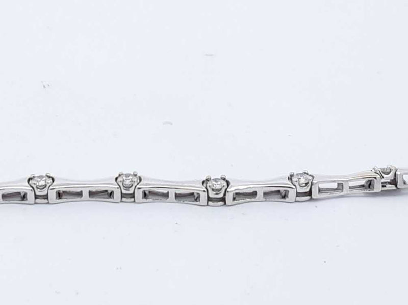 Approx. 0.7ctw Diamond Bracelet In 14k White Gold 7.6 Grams 7 Inch Eb0824opxdu