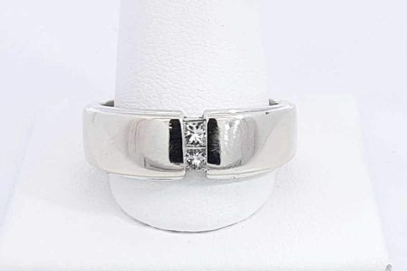 Approx. 0.2ctw Diamond Ring In 14k White Gold 13.9 Grams Size 12 Eb0824pxzsa