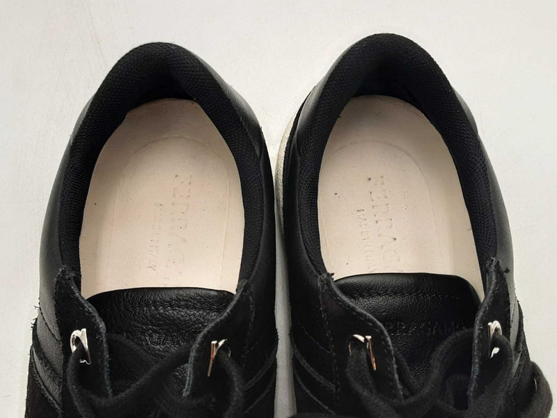 Salvatore Ferragamo Black Leather & Suede Sneakers Size 6 C Sd0325crsa