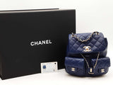 Chanel Duma Caviar Medium Backpack Blue Aa0725pezxsa