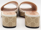 Gucci Monogram Malaga Kid Platform Beige Size 38 Aa0626ozxsa