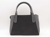 Michael Kors Gray And Black Mk Leather Trim Handbag Aa1125wzsa