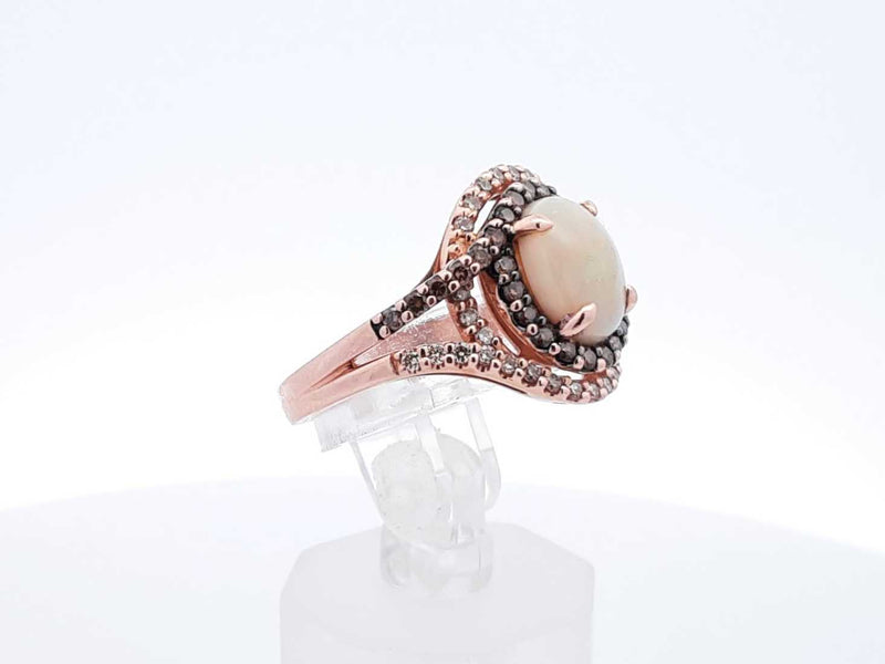 Le Vian Opal & Diamond 14k Strawberry Gold Ring 5.1 Grams Size 7 Fw0225wxzdu