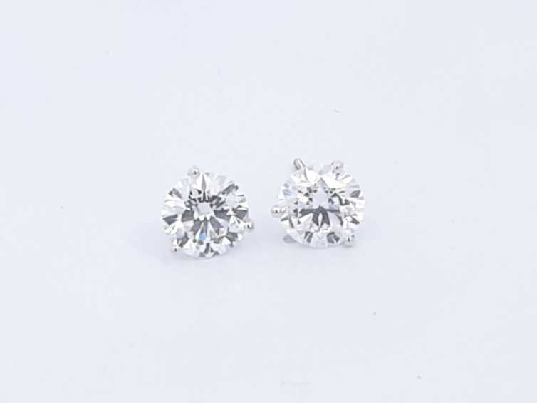 Lab Grown Diamond 3ctw Screwback Stud Earrings 14k White Gold 1.5g Eb0322pwxzsa