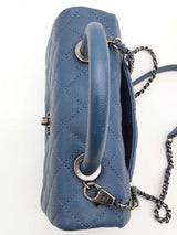 Chanel Coco Quilted Blue Caviar Leather Top Handle Crossbody Bag Do0325wwxzde