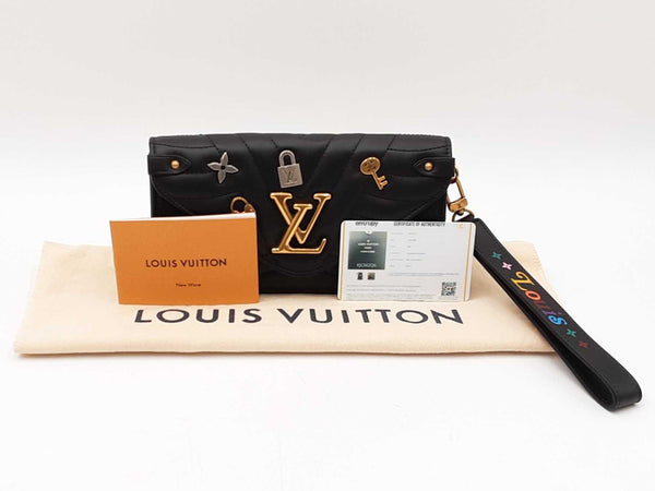 Louis Vuitton Love Lock New Wave Black Leather Long Wallet Fw0625wzxdu