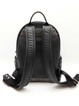 Mcm Stark Black Leather Gray Visetos Coated Canvas Backpack Do0726lxzde