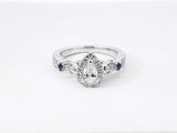 Vera Wang Love 0.88 Cttw Diamond, Sapphire, & 14k White Gold Engagement Ring 5.3 Grams Size 6.25 Fw0726erxdu