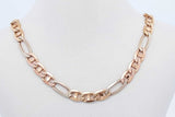 14k Tricolor Figaro Chain Necklace 13.9 Grams 22 Inch Eb1125irxde