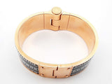 Hermès Balades Equestres 22mm Hinged Enamel Bangle Bracelet 6 Inch Fw0326oxzdu