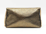 Tom Ford Nobile Mini Chain Clutch In Textured Gold Lamé Fw1125rxzdu