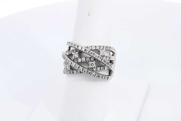 Approx. 0.72ctw Diamond Ring In 14k White Gold 9 Grams Size 7.25 Eb1224oxrsa