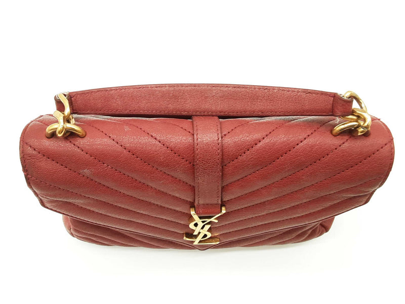 Ysl Yves Saint Laurent Sheepskin Matelasse Monogram Red Crossbody Sd0825ezxde