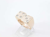 0.35 Ctw Diamond & 14k Yellow Gold Lucky 7 Dice Ring 10.1g Size 8.25 Fw0926rixdu