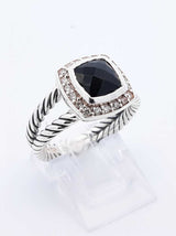 David Yurman Onyx, Diamond & Sterling Silver Petite Albion Ring 5.3 Grams Size 6.25 Fw0525oxzdu