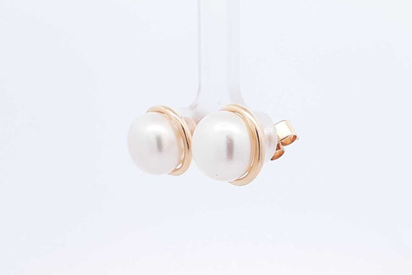 Pearl Stud Earrings In 14k Yellow Gold 4.3 Grams Eb0924ersa