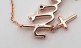 10k Rose Gold Diamond Faith Necklace 14.75 Inch, 1.8 Grams Eb0524lxrdu