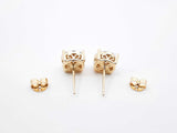 0.70 Cttw Diamond & 14k Yellow Gold Halo Stud Earrings 3.5 Grams Fw0826orzdu