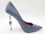 Philip Plein Destroyed Decollete Blue Denim Skull Heels Size Eu 39 Do0426crde