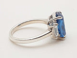Blue Stone White Stones 0.925 Sterling Silver 4.2g Ring Size 6.25 Do0926rxde