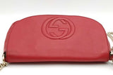 Gucci Red Leather Soho Chain Crossbody Bag Eb0926wxzsa
