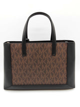 Michael Kors Sallie East West Brown Logo Black Crossbody Tote Bag Do0626rxde