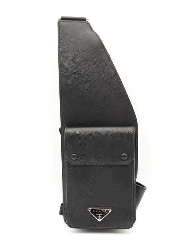 Prada Multi-strap Travel Sling Bag In Black Saffiano Leather Fw0925wrxdu
