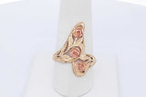 14k Yellow Gold Rose Filigree Ring 3.1 Grams Size 8.75 Eb0626lexde