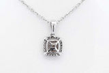 Diamond Pendant Necklace In White Gold 3.7 Grams 18 Inch Eb0824lixdu