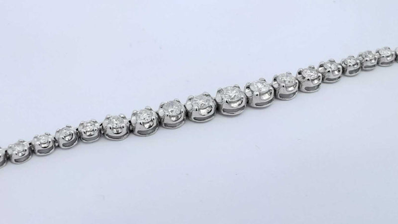 3.01 Cttw Diamond & 18k White Gold Tennis Necklace 9.3 Grams 16 Inch Fw0325pwrdu
