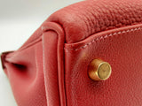 Hermes Kelly 28 Rouge Garance Clemence Gold Hardware Shoulder Bag Do0824elxzde