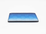 Gucci Chroma Card Case In Gradient Blue Gg Monogram Coated Canvas Fw1225lrzdu