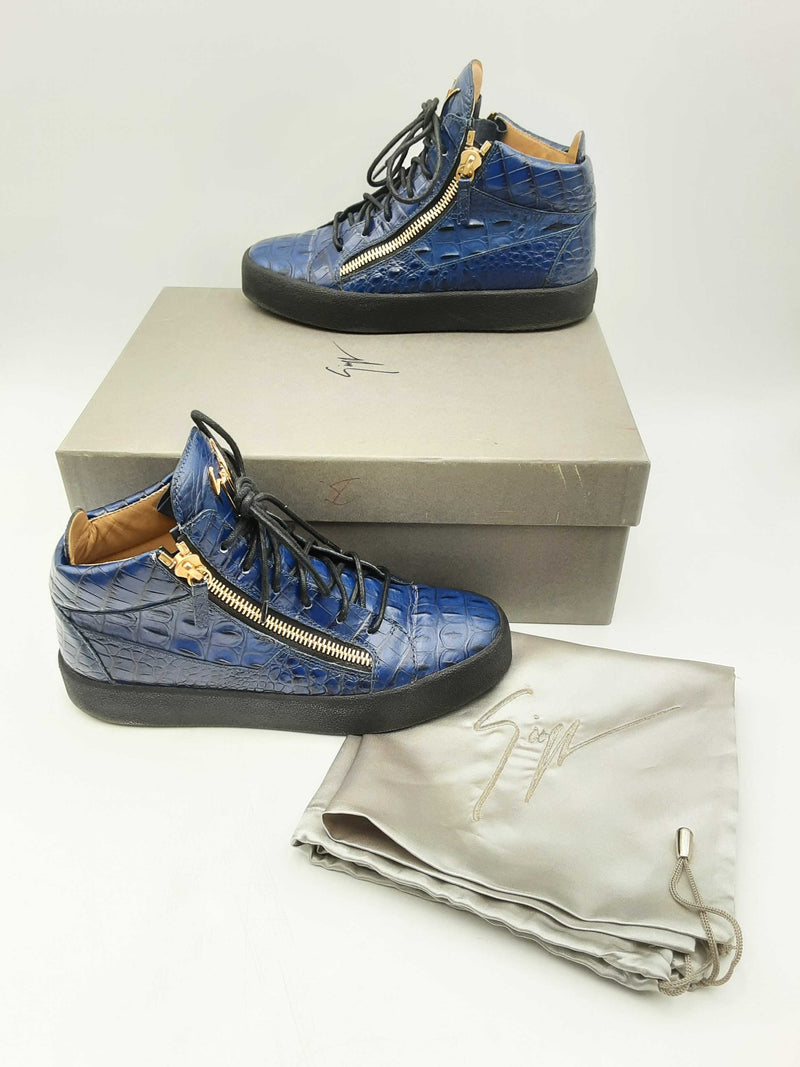 Giuseppe Zanotti Frankie Blue High Top Sneakers Size 41. Fw1024crsa