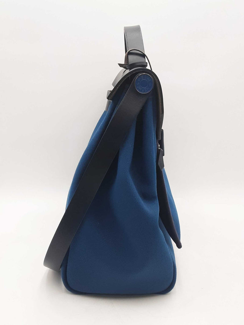Hermes Toile Vache Hunter Herbag Zip 39mm Bleu Brighton Handbag Sd0825lzxzsa