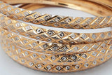 18k Yellow Gold Diamond Cut 5 Set Of Bangle Bracelets 35.5 Grams Eb0426lrxzsa